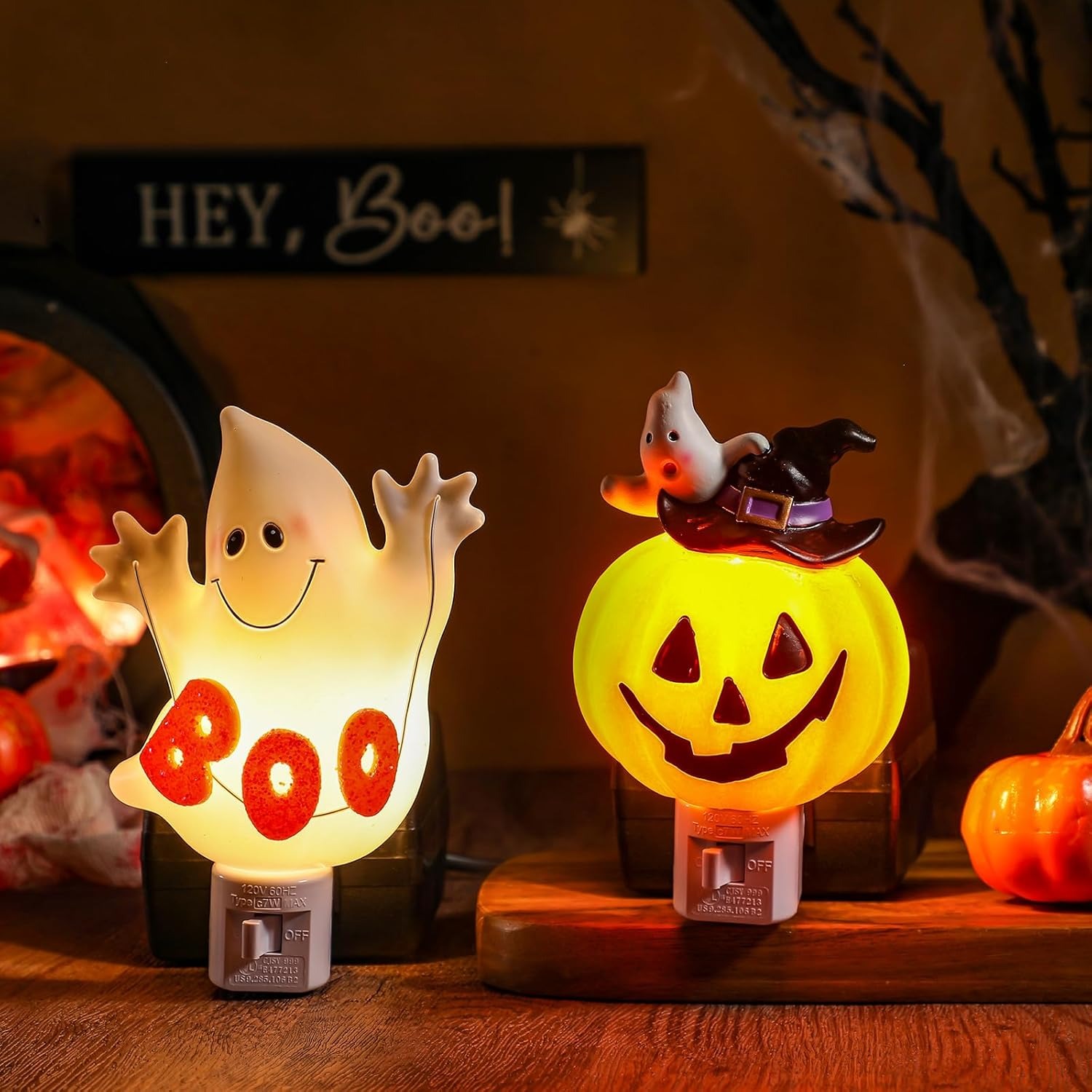 💥Exclusive Sale💥Pumpkin Ghost Lantern and Boo Ghost Night Lights with Plug