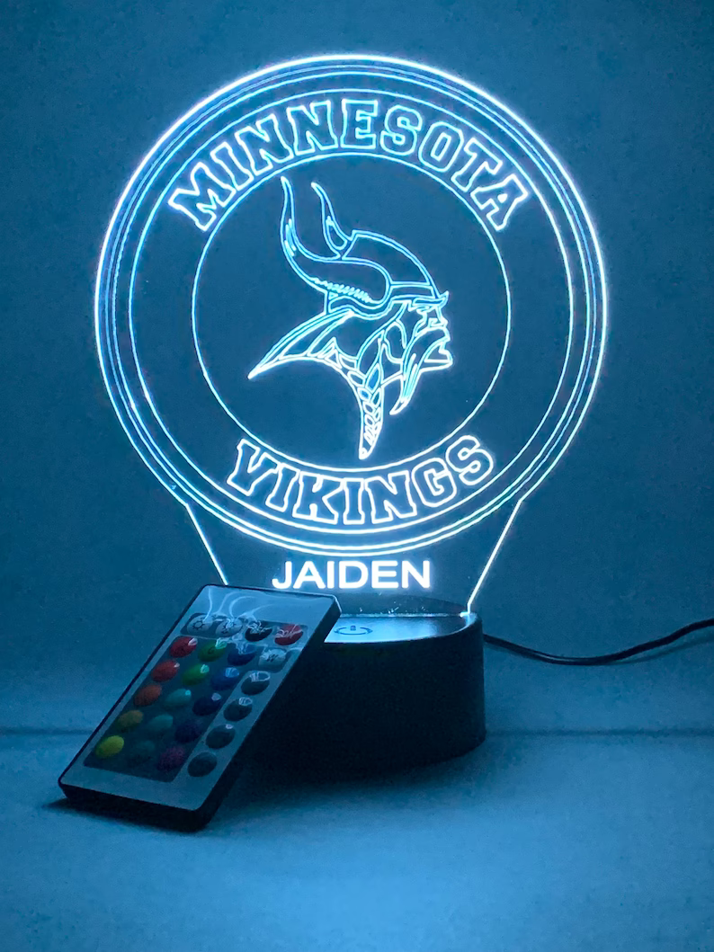 MINNESOTA VIKINGS 3D LAMP PERSONALIZED