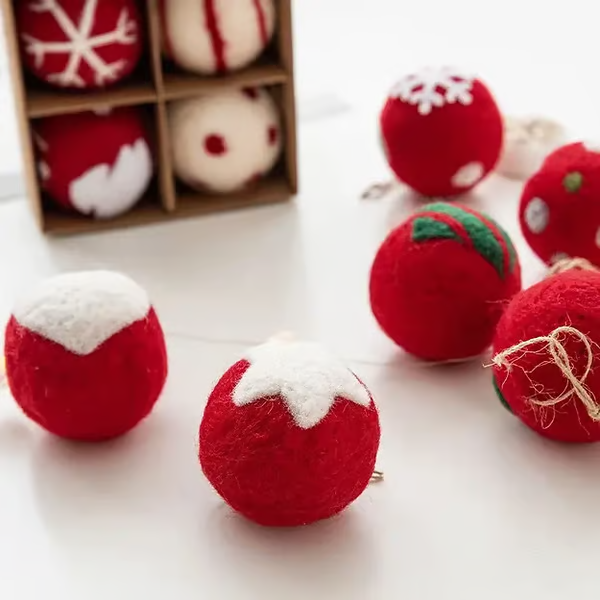 Snowflake Wool Felt Christmas Tree Baubles