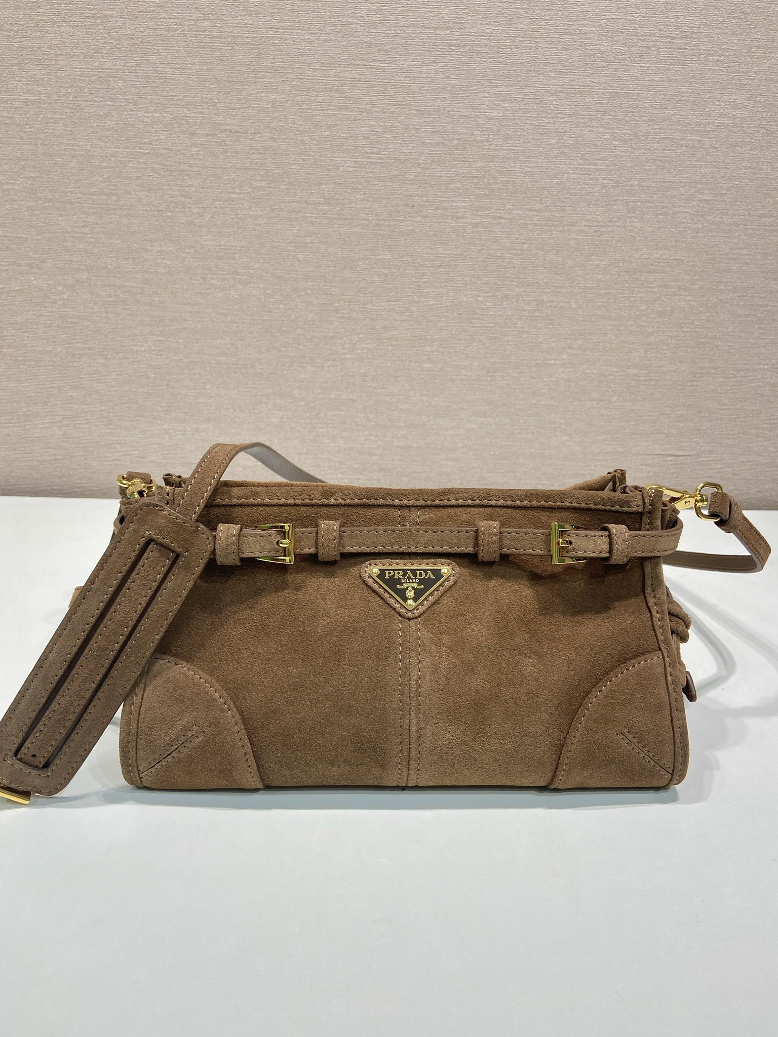 Prada LusSolf Suede Crossbody Bag 1BA215