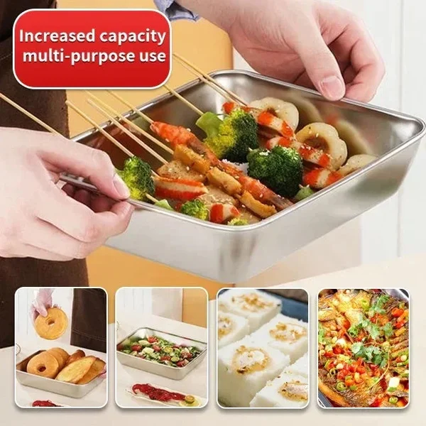 🔥Buy 2 Get 1 Free 🤩🎁 Stainless Steel Square Plate（With Lid）