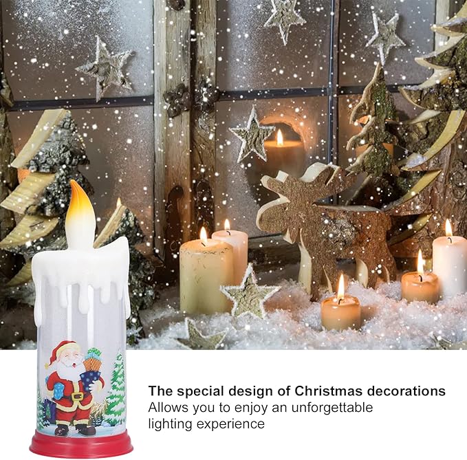 🔥🔥Christmas decoration candle lamp LED simulation flame candle Santa Claus snowman decoration night light
