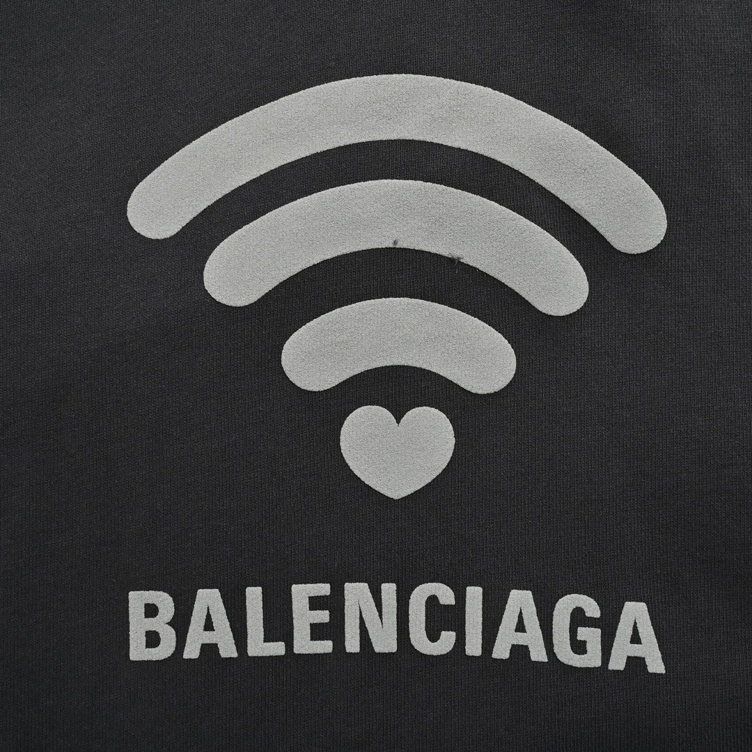 Balenciaga 24Fw Wireless Signal Letter Print Hoodie