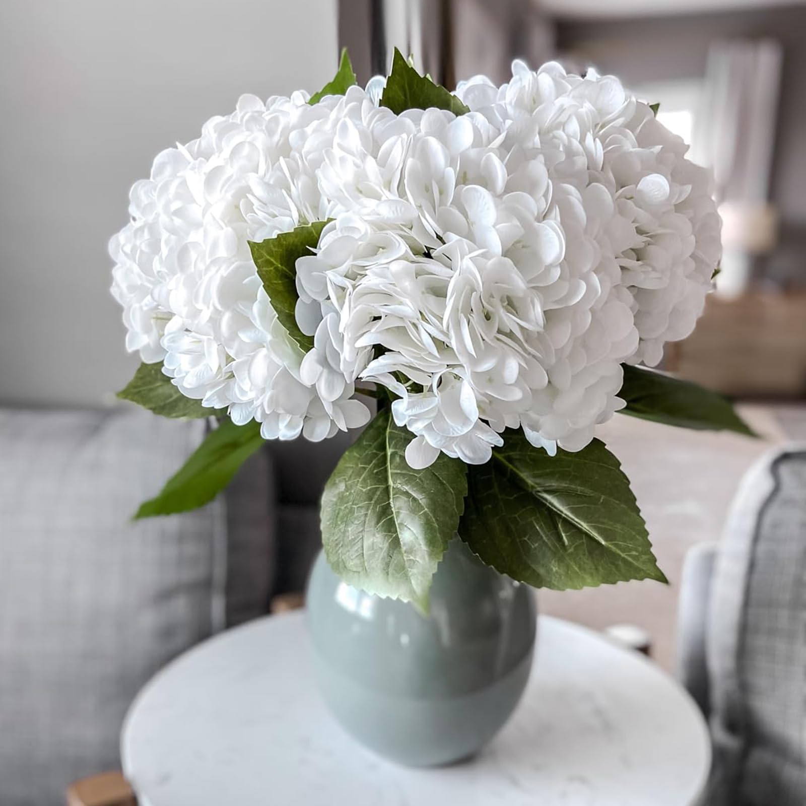 22 inch Lifelike Artificial Hydrangeas - UV resistant, Waterproof，Windproof