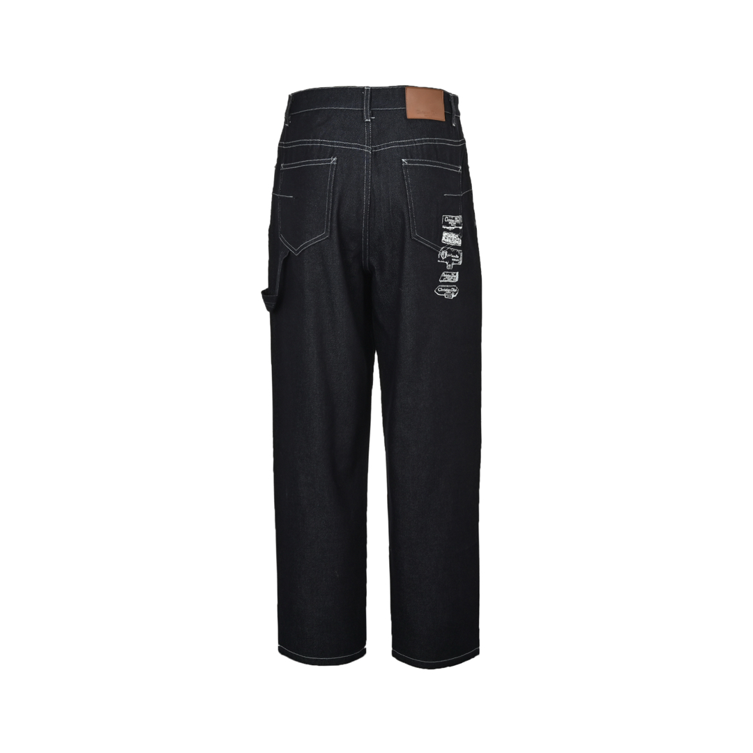 Dior Archives Labels embroidered denim trousers