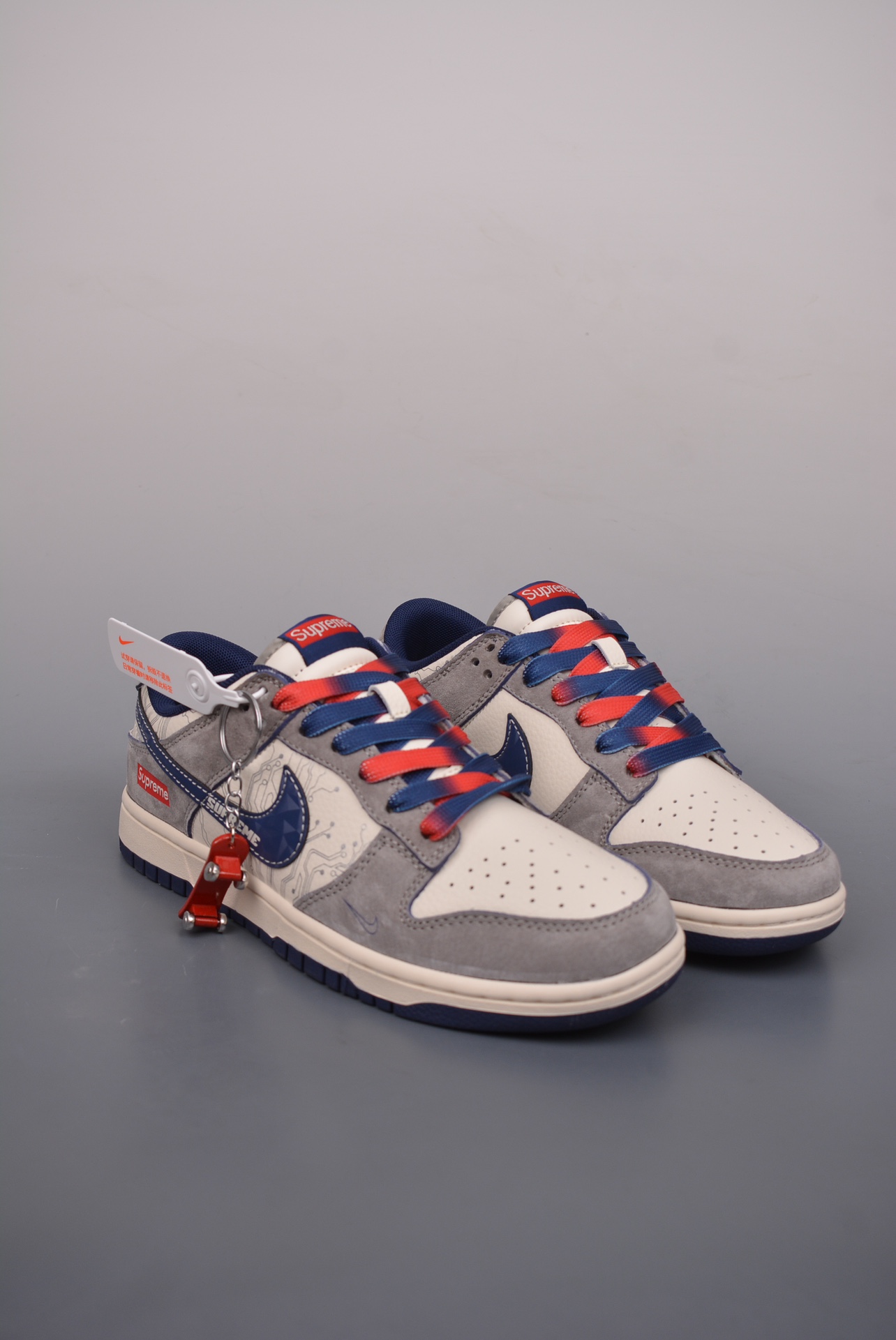 Supreme x Nike By You SB Dunk Low Retro SP Dark Grey Beige Blue DM6868-005