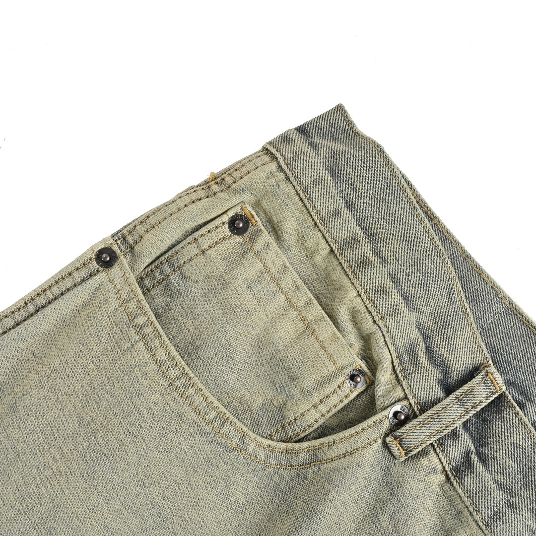 Balenciaga washed loose wide-leg distressed jeans