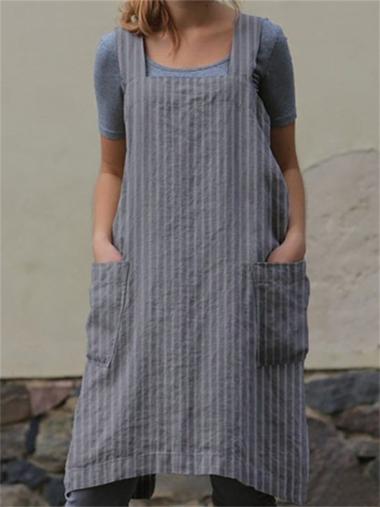 Striped Cross Back Utility Apron