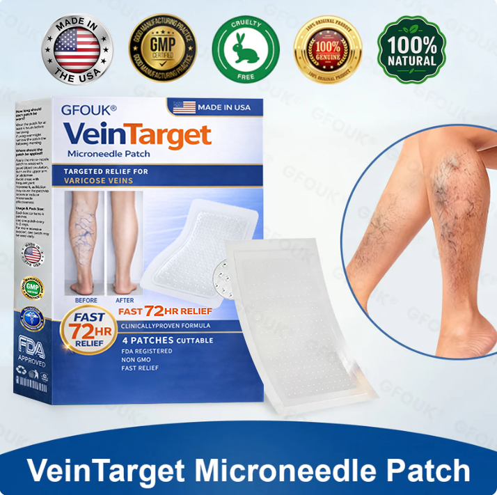 💧🧫GFOUK® VeinTarget Microneedle Patch⚡Instant Relief, Long-Term Results