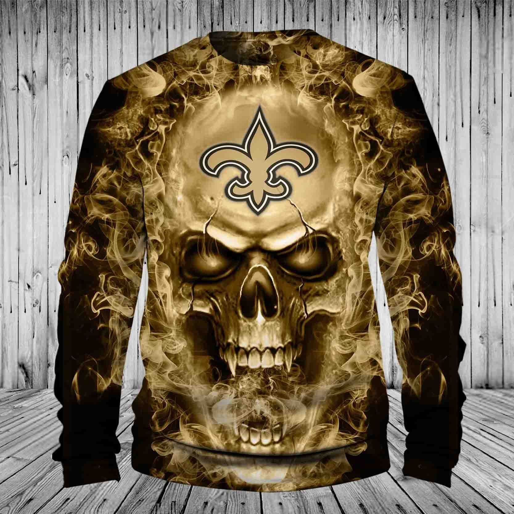 SAINTS HOODIE 3D SKULL 87