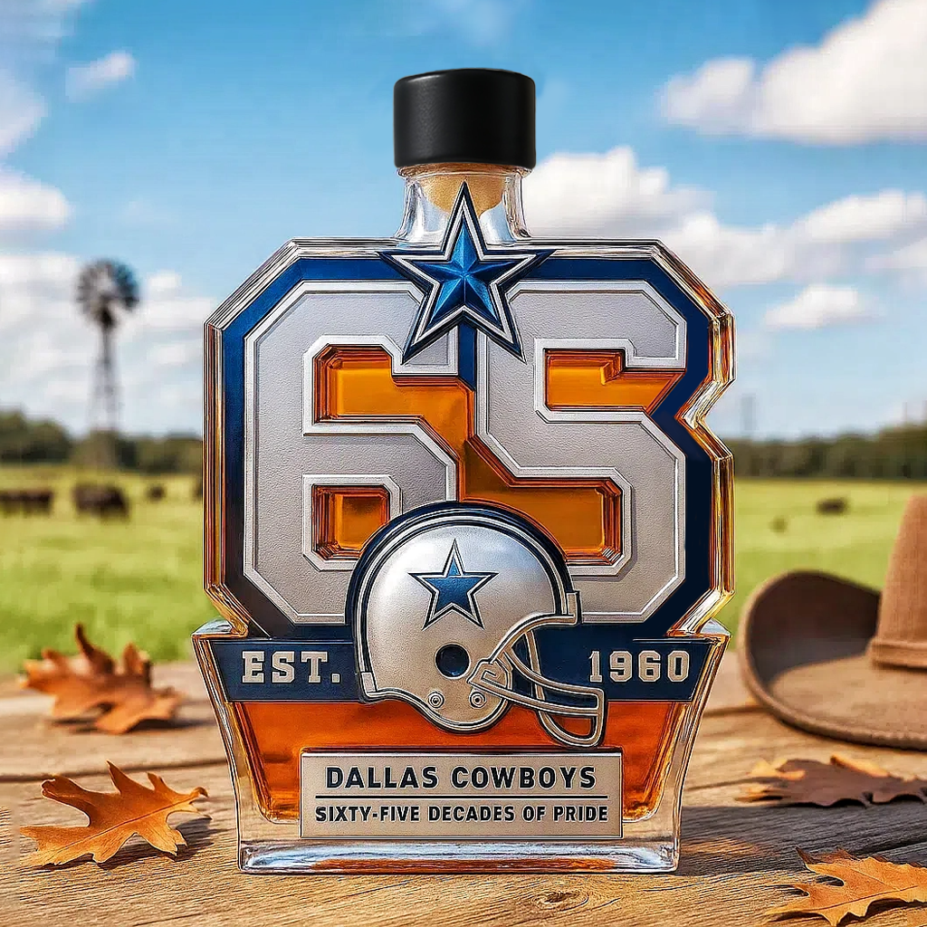 65 Years of Glory — Dallas Cowboys Anniversary Whiskey Bottle