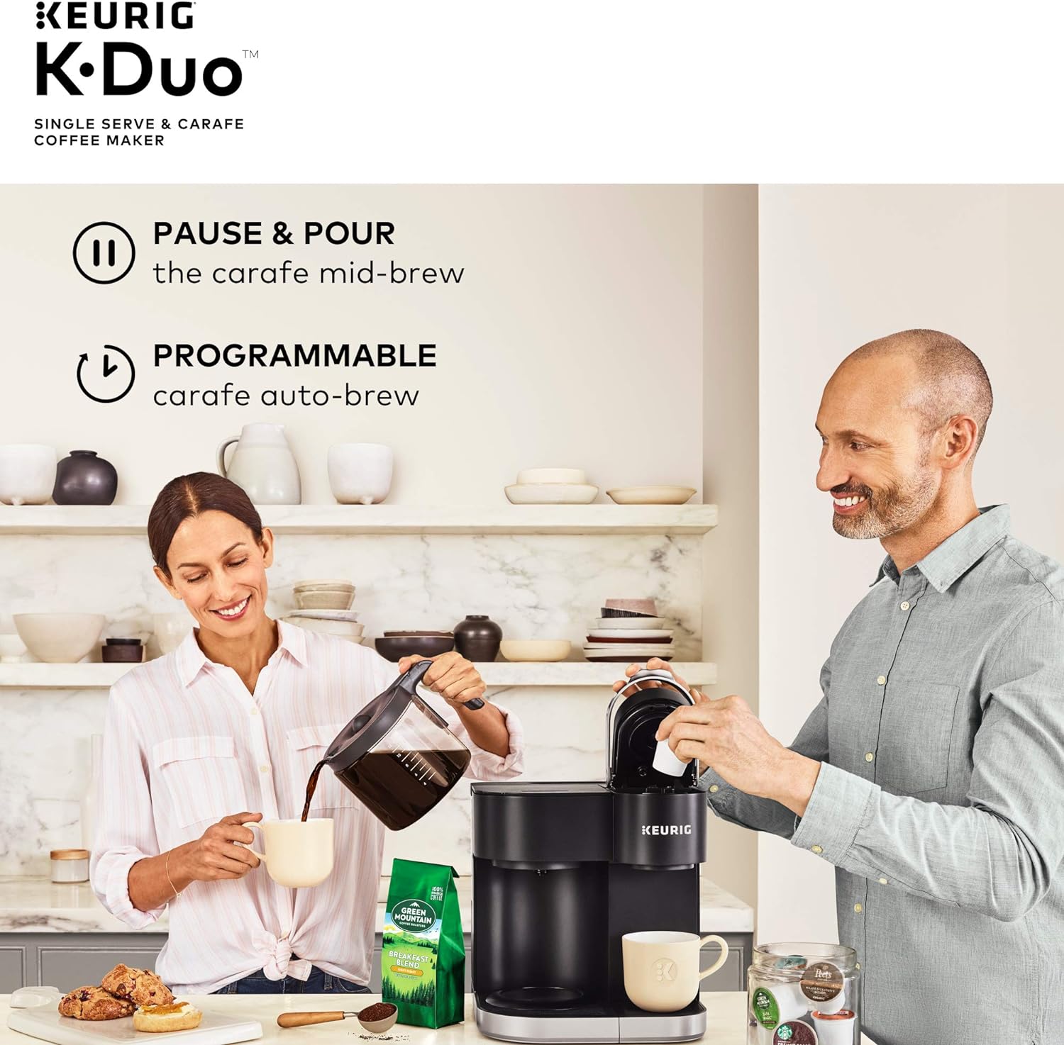 Keurig K-Duo Single Serve K-Cup Pod & Carafe Coffee Maker. Black