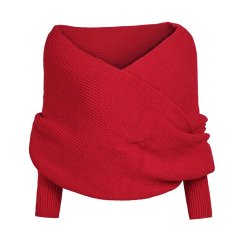 (🔥Christmas Hot Sale-50% OFF)Knitted Wrap Scarf With Sleeves[Free Size]-BUY 2 FREE SHIPPING