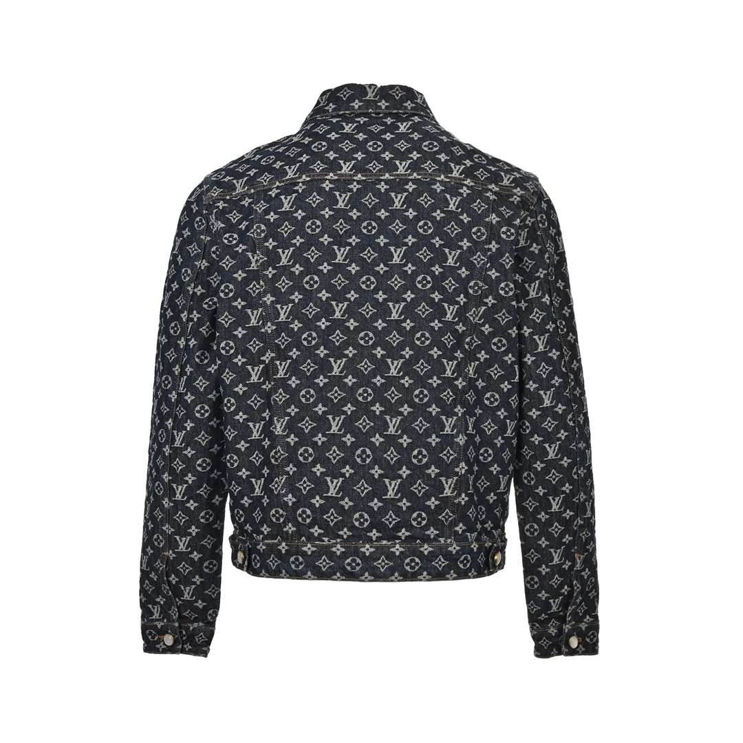Louis Vuitton 24Fw heavy-print jacquard pearl button denim jacket