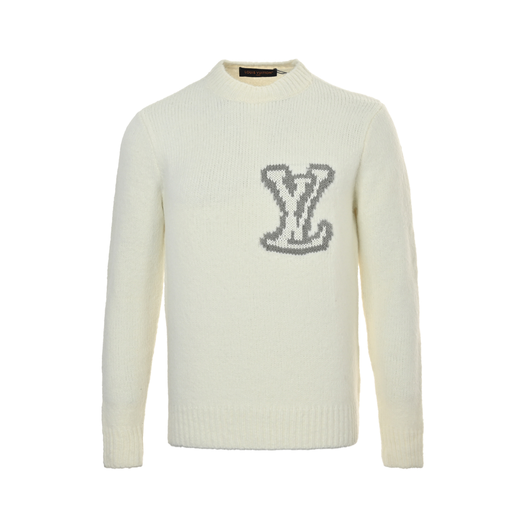 Louis Vuitton 24Fw mirrored logo jacquard sweater
