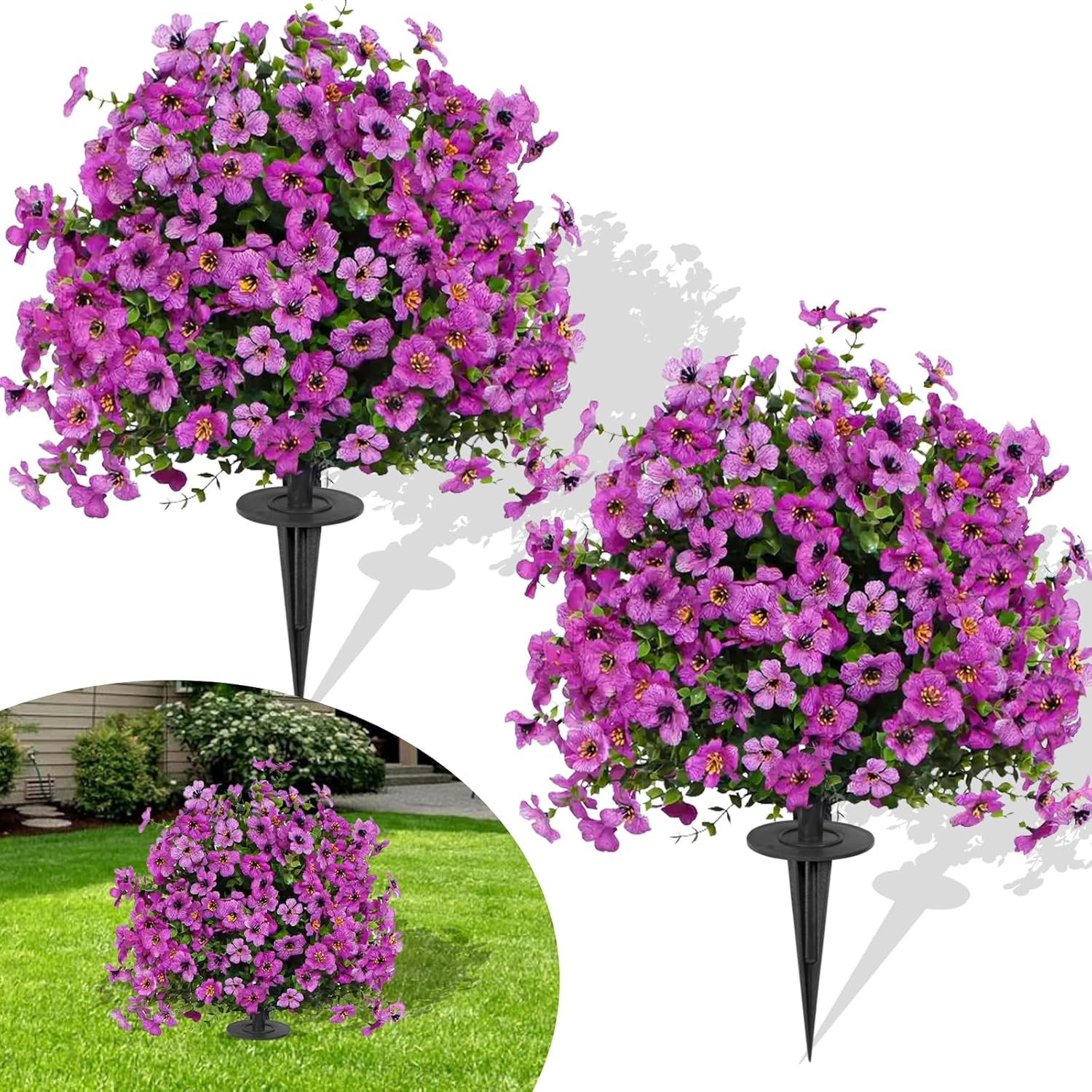 🔥FLASH SALE - 60% OFF🔥UV Resistant Faux Flowers Shrubs with Spikes