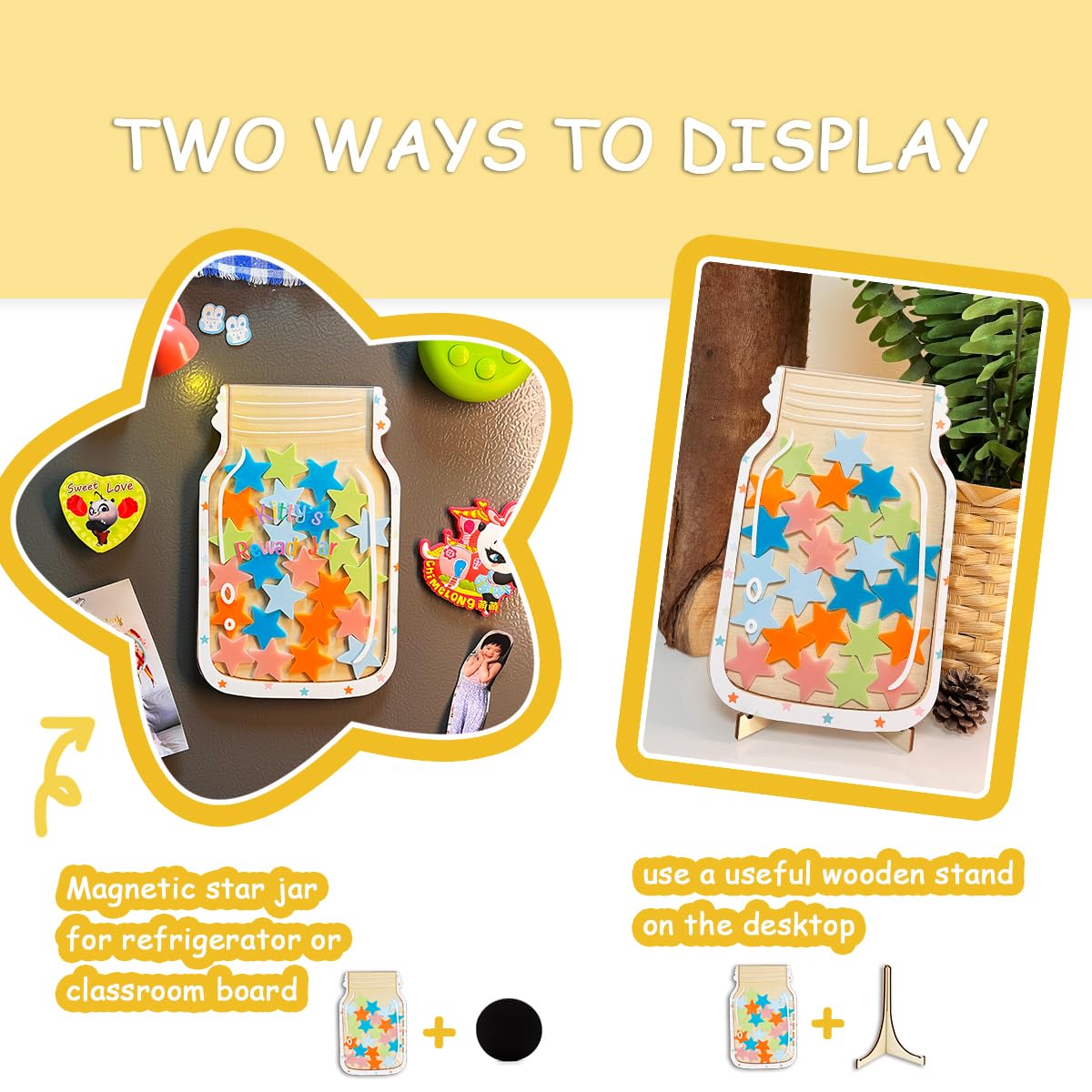 🔥SPRING SALE🔥Personalized Stars Reward Jar for Kids, DIY, with Colorful Letter Stickers