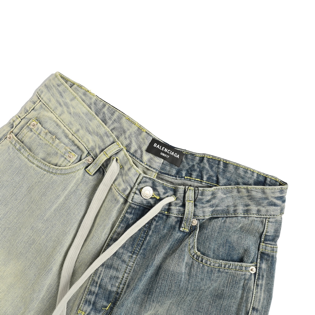 Balenciaga 24Fw paneled wide-leg jeans