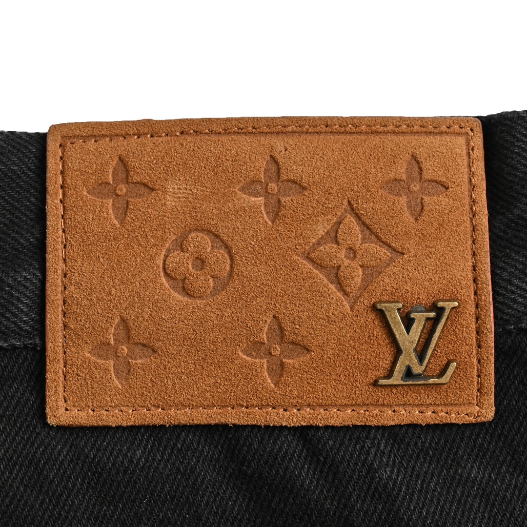 Louis Vuitton Embossed Monochrome Work Jeans