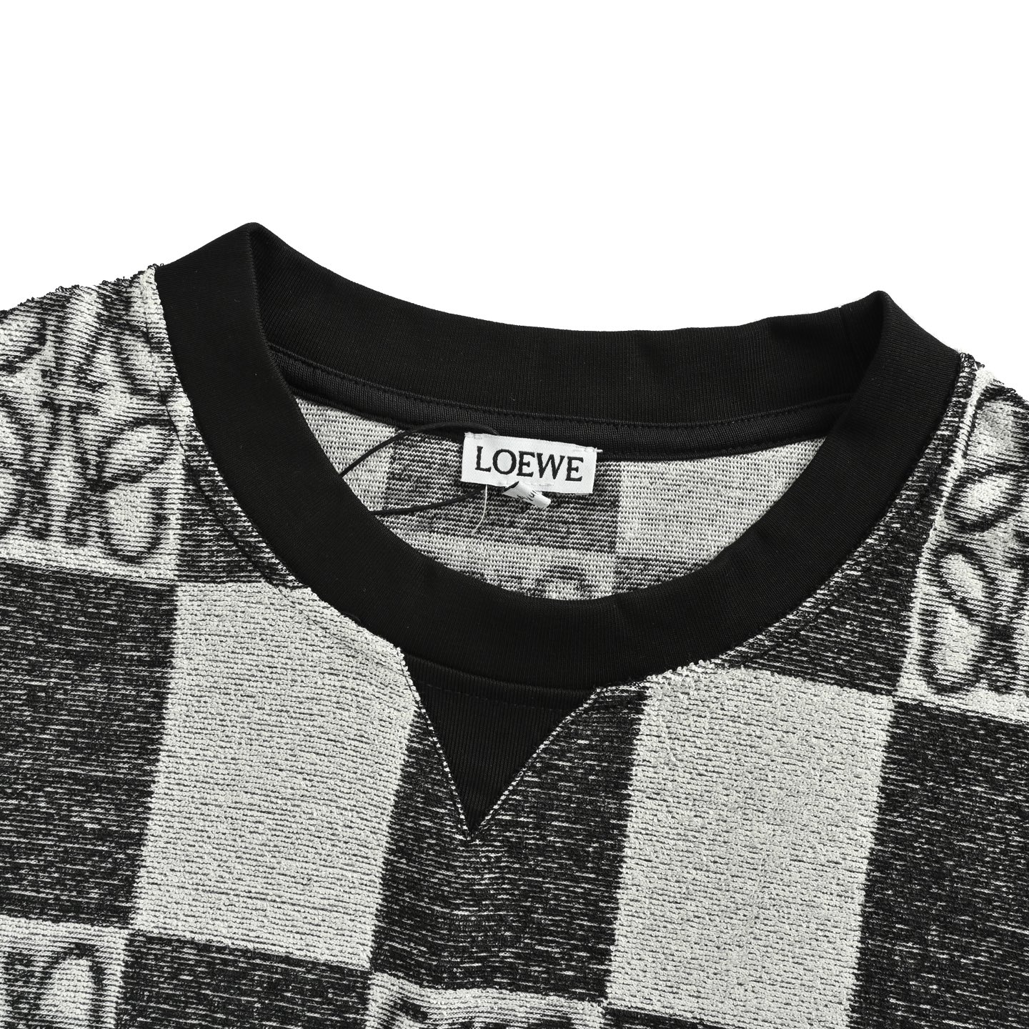 Loewe 25ss towel checkerboard contrast pattern short-sleeved suit