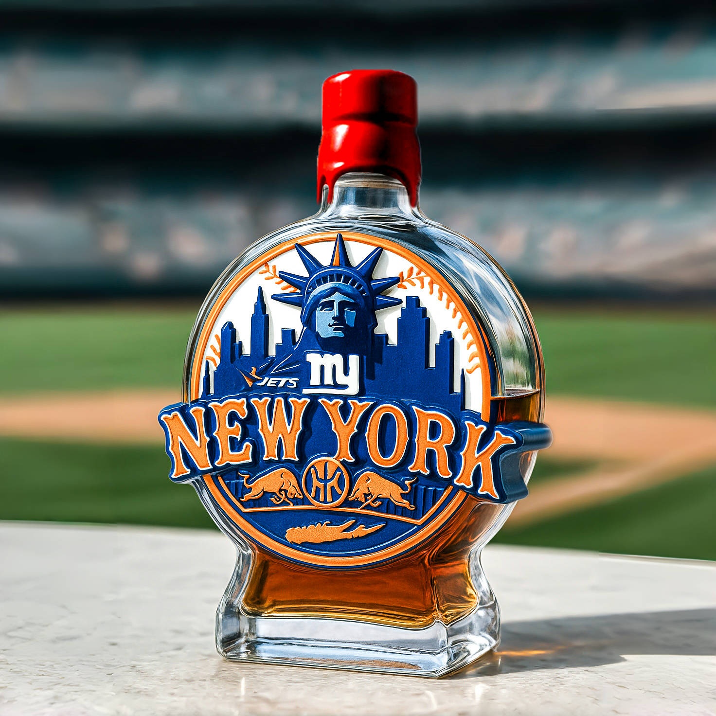 New York All-Star Teams Whiskey Bottle