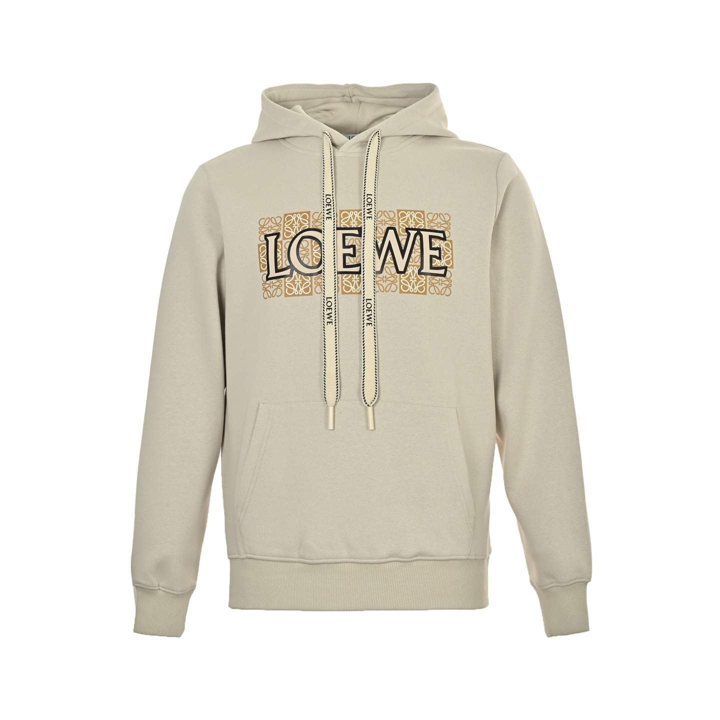 Loewe 25Fw hollow laminated lettering hooded sweatshirt