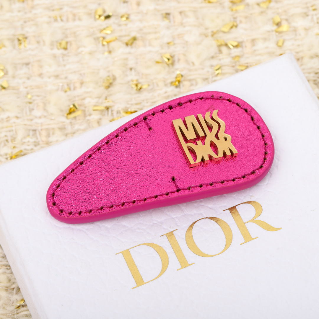 Dior calfskin hair clip