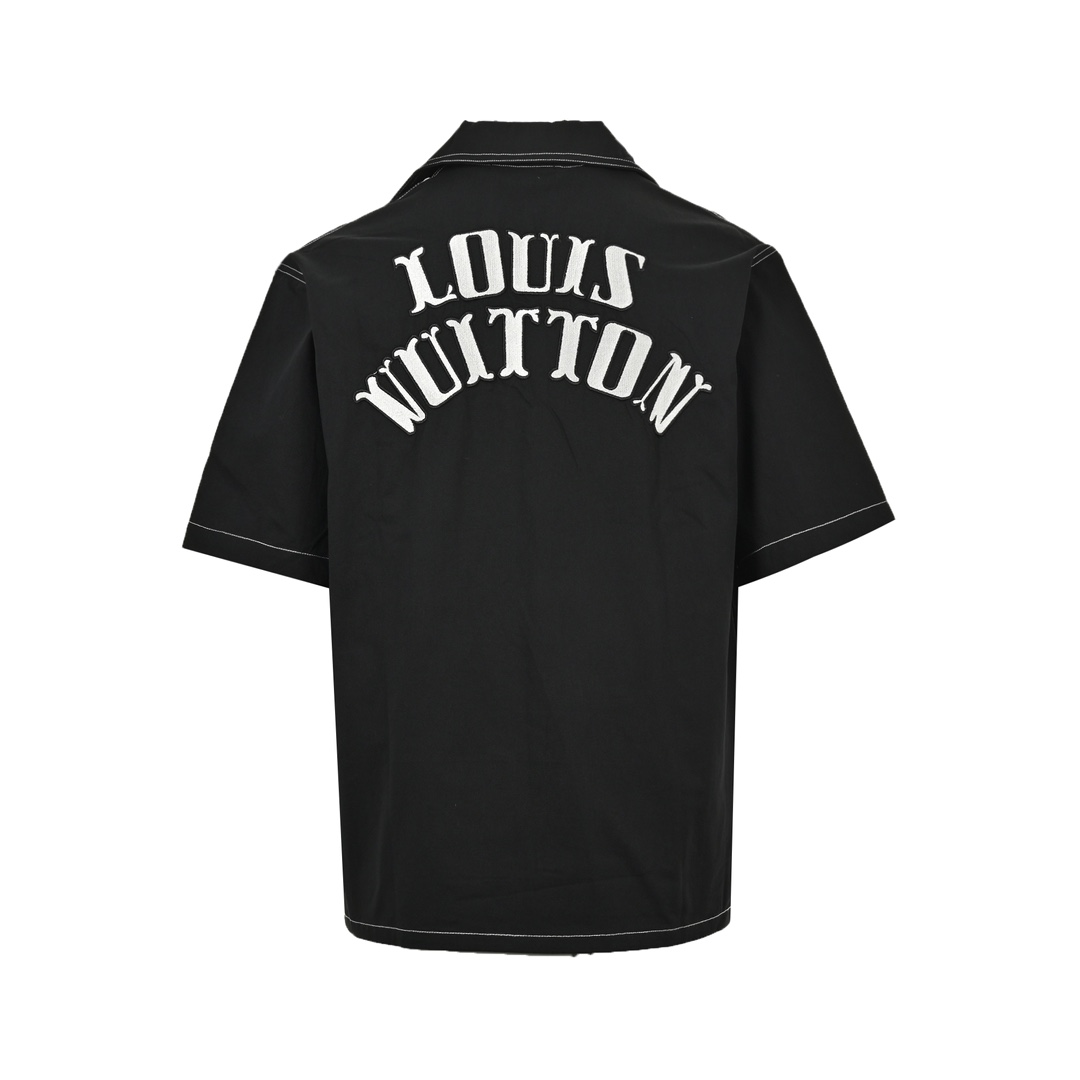 Louis Vuitton 24ss embroidered monogram topstitched short-sleeved shirt