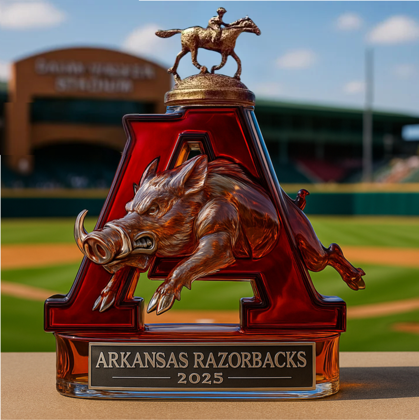University of Arkansas Razorbacks Commemorative Whiskey Bottle