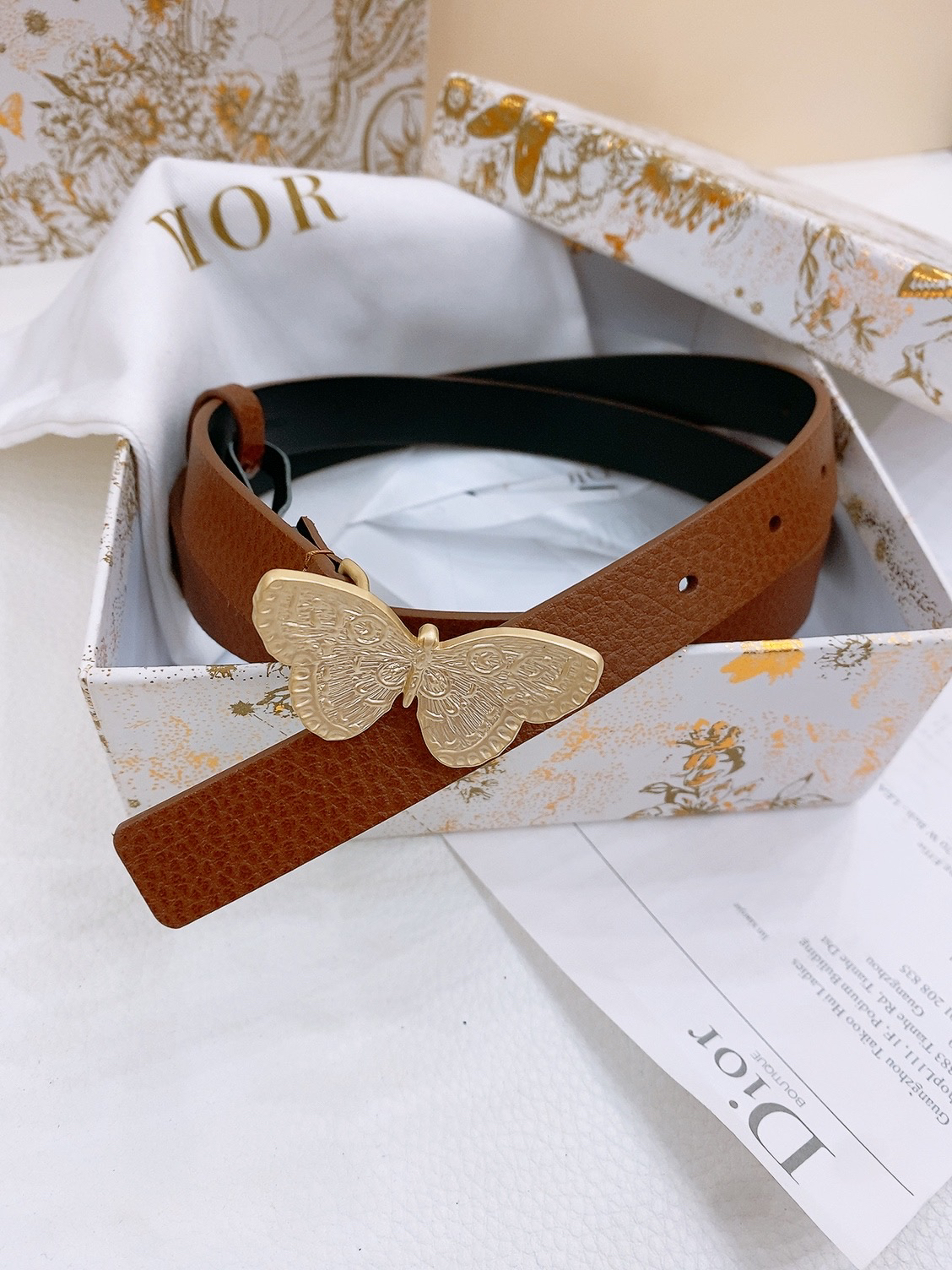 Dior Saddle Belt Cowhide Leather Belt 2.0CM Width