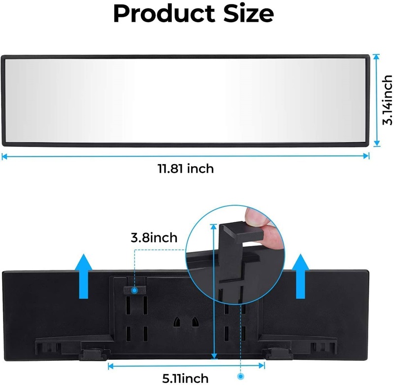 HOT SALE🔥Universal 11.81 Inch Panoramic Interior Clip-on Wide Angle Rearview Mirror