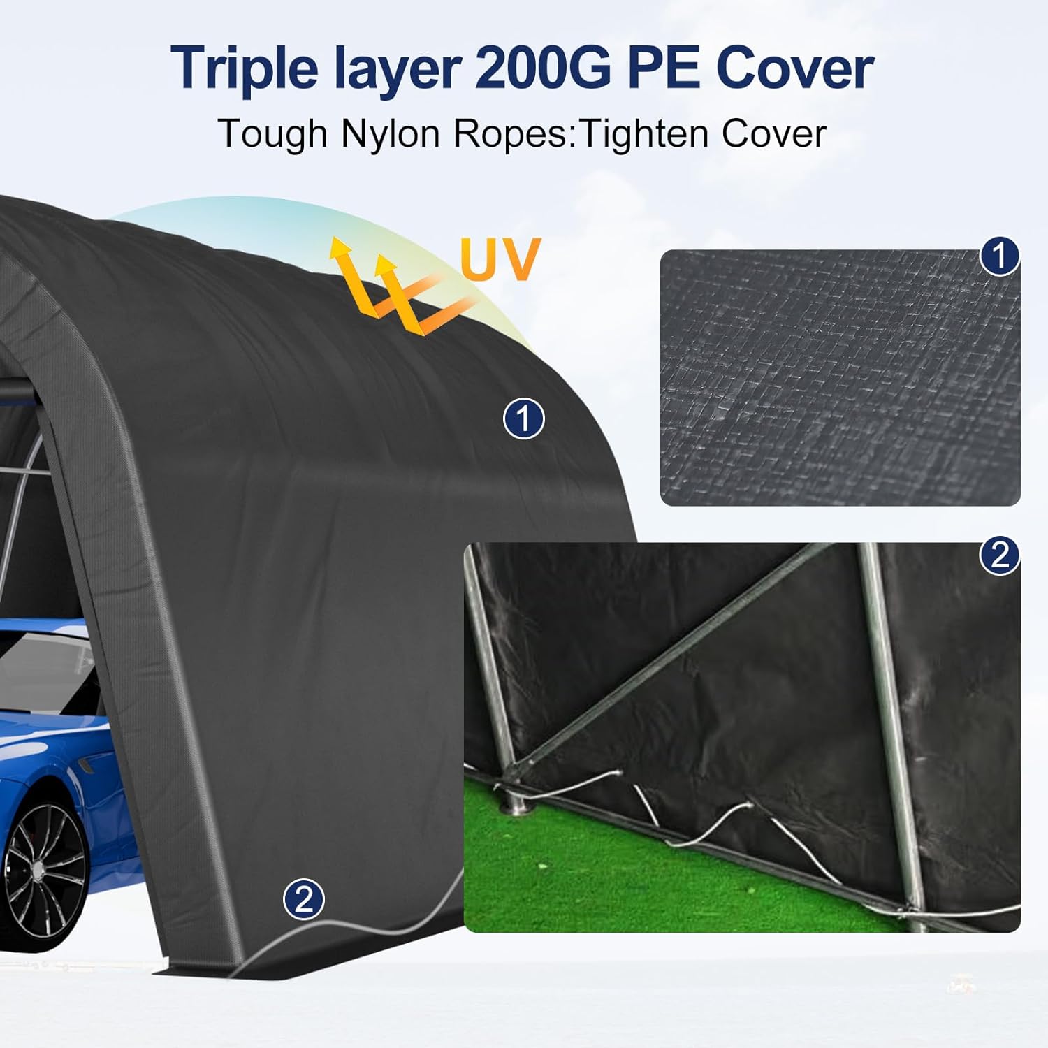 10x20ft Carport,Heavy Duty Car Canopy