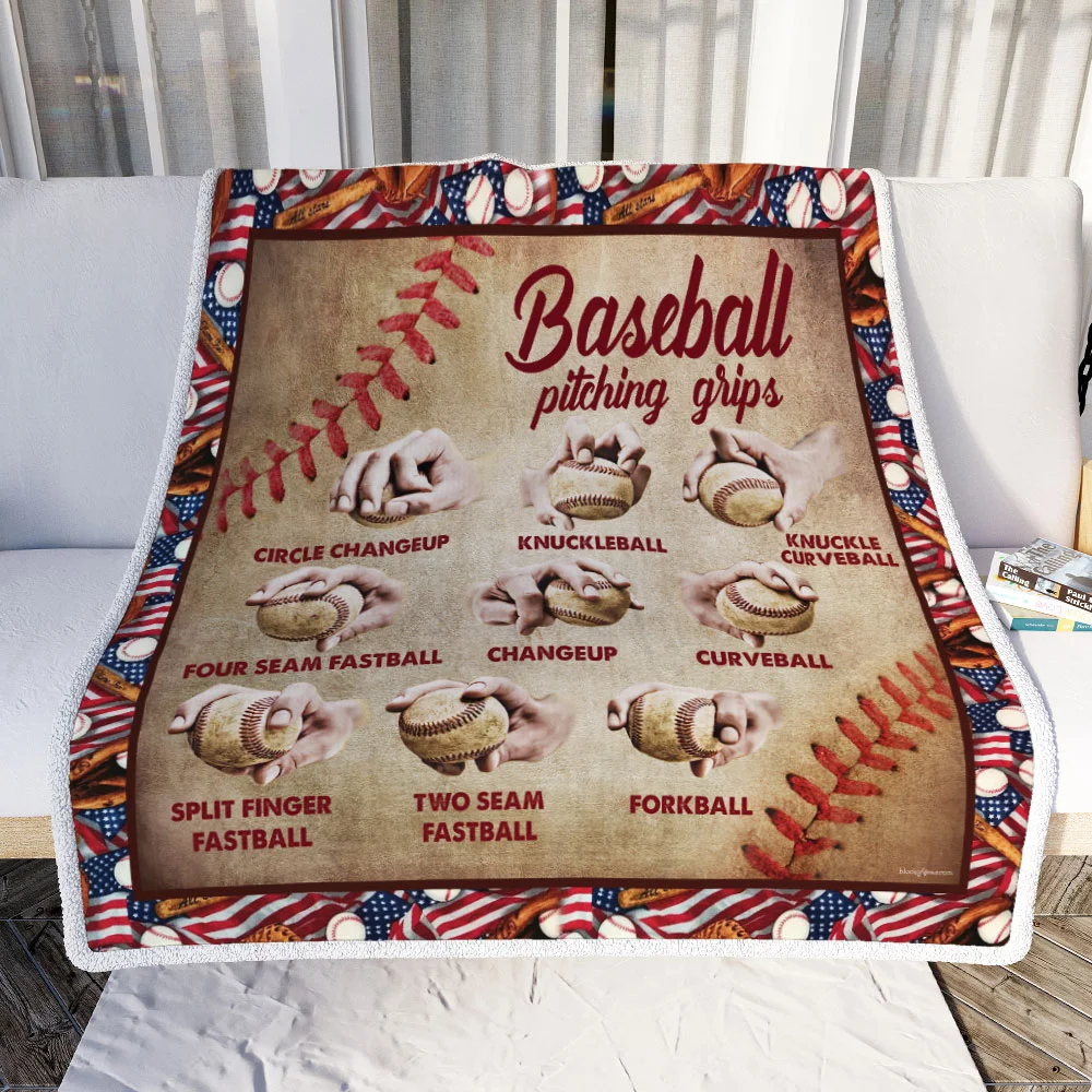 Baseball Pitching Grips Sofa Throw Blanket