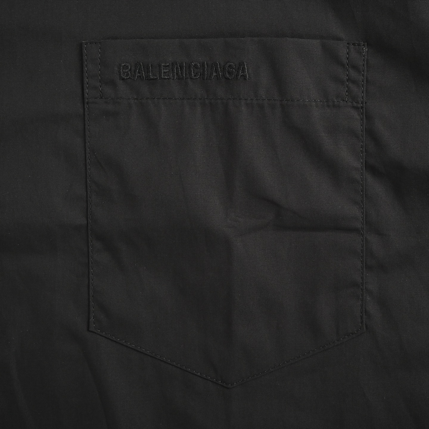 Balenciaga 25ss short-sleeved shirt with red tape on the back