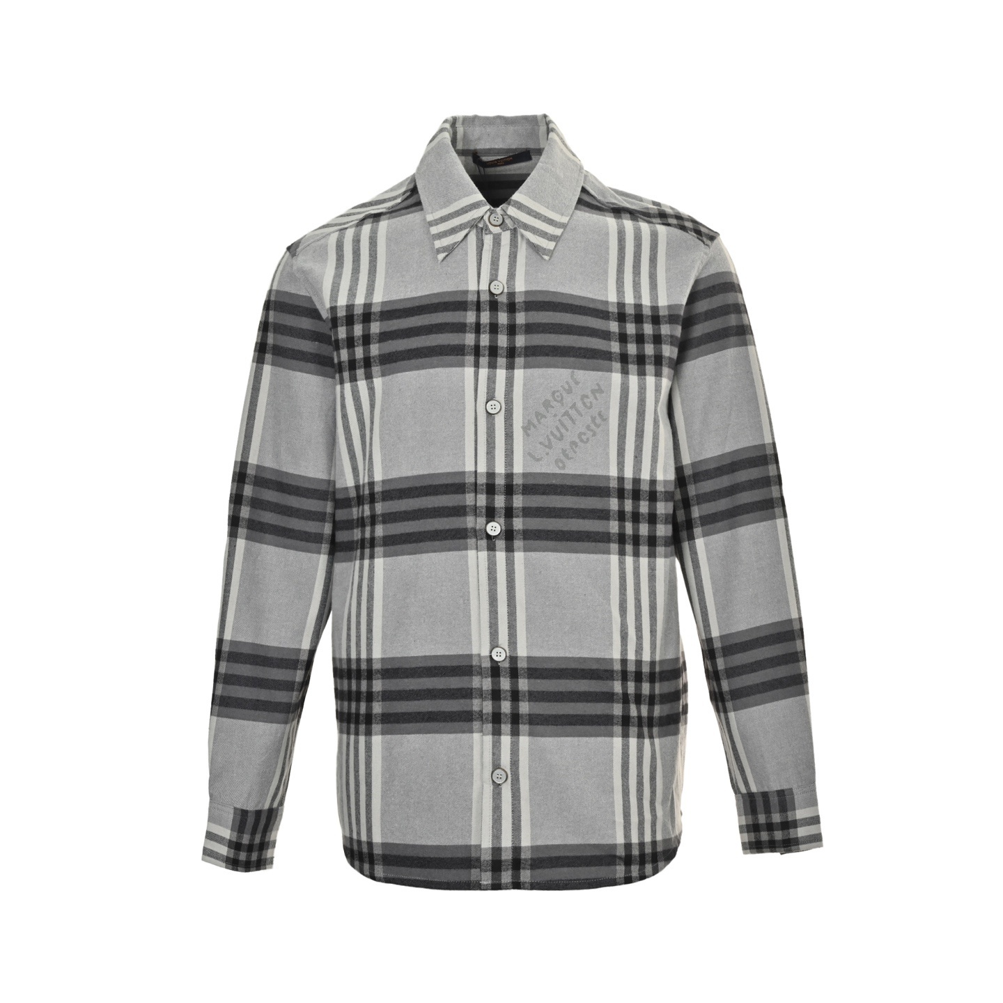 Louis Vuitton 25Fw Check Lettering Flannel Shirt Jacket