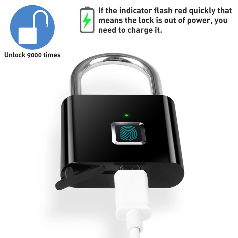 Christmas Promo🎅 2024 Fingerprint Padlock Smart Security Lock with USB Charge