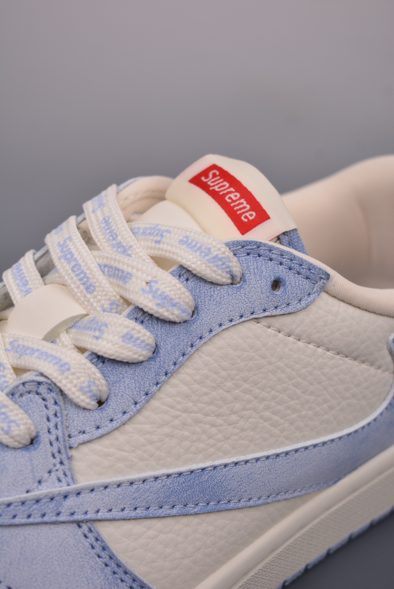 Supreme x Travis Scott x Air Jordan 1 Low OG SP Light Blue and White CH6336-010