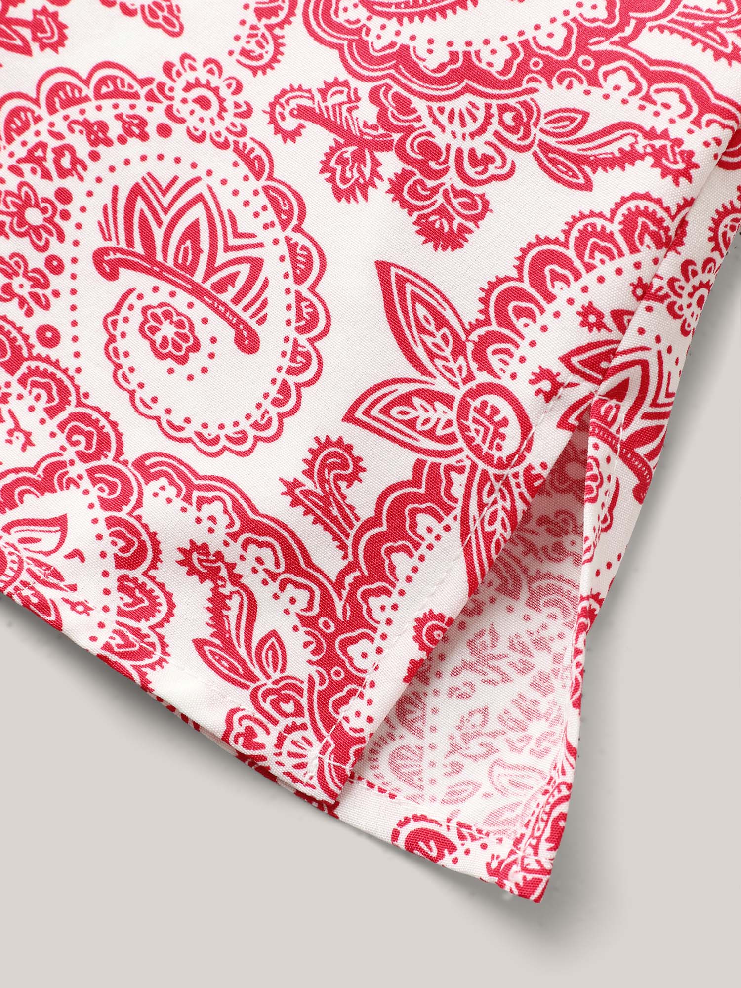 Paisley Print Notched Collar Blouse