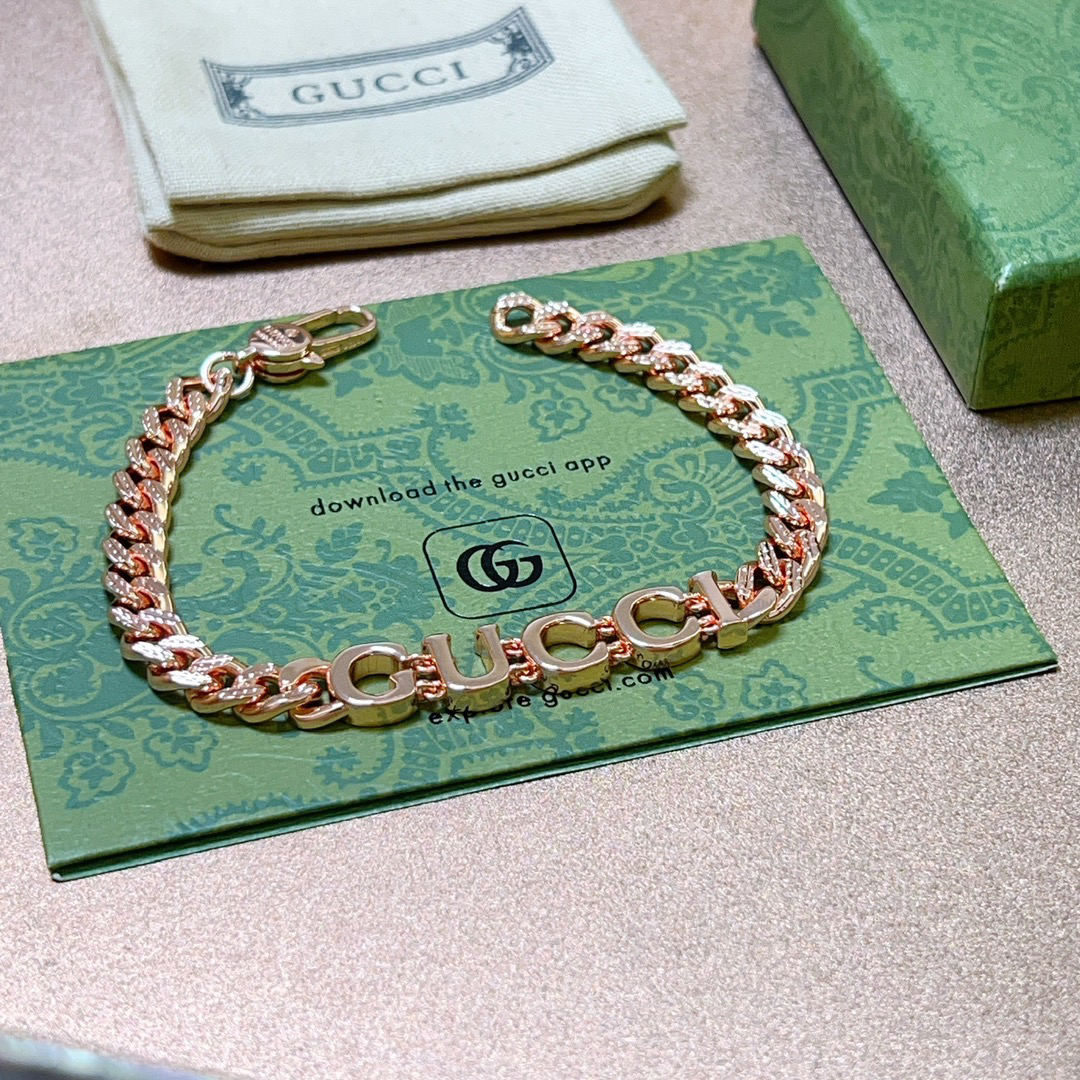 Gucci Font Rose Gold Bracelet