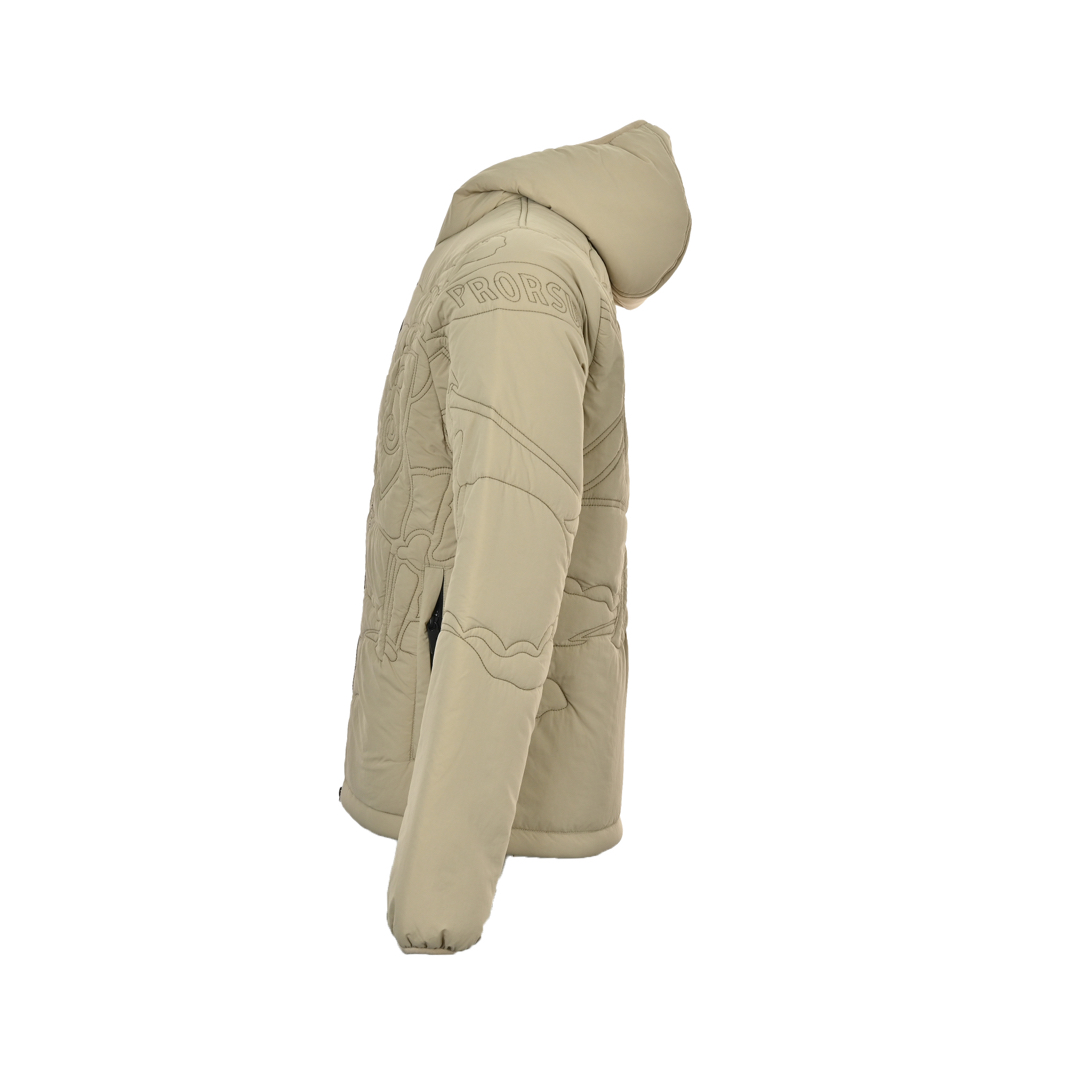 Burberry 24Fw Warhorse Embroidered Quilted Zip Hooded Puffer Jacket
