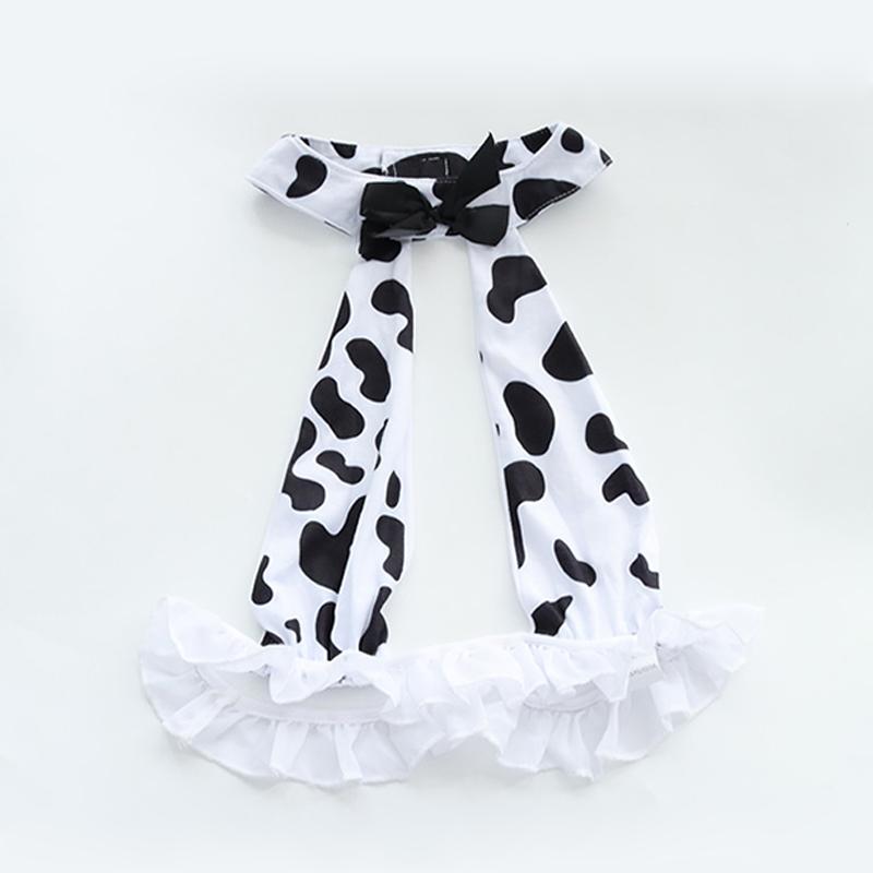 Sexy Cow Print Bow Bikini Lingerie Suit