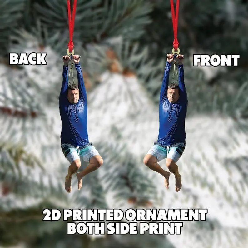 I Think You Should Leave Zip Line Acrylic Christmas Ornament