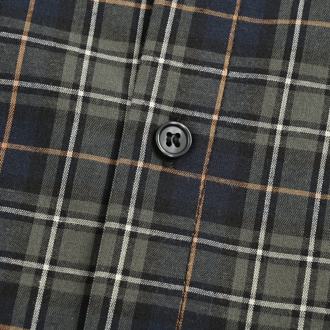 Balenciaga 24ss green plaid shirt