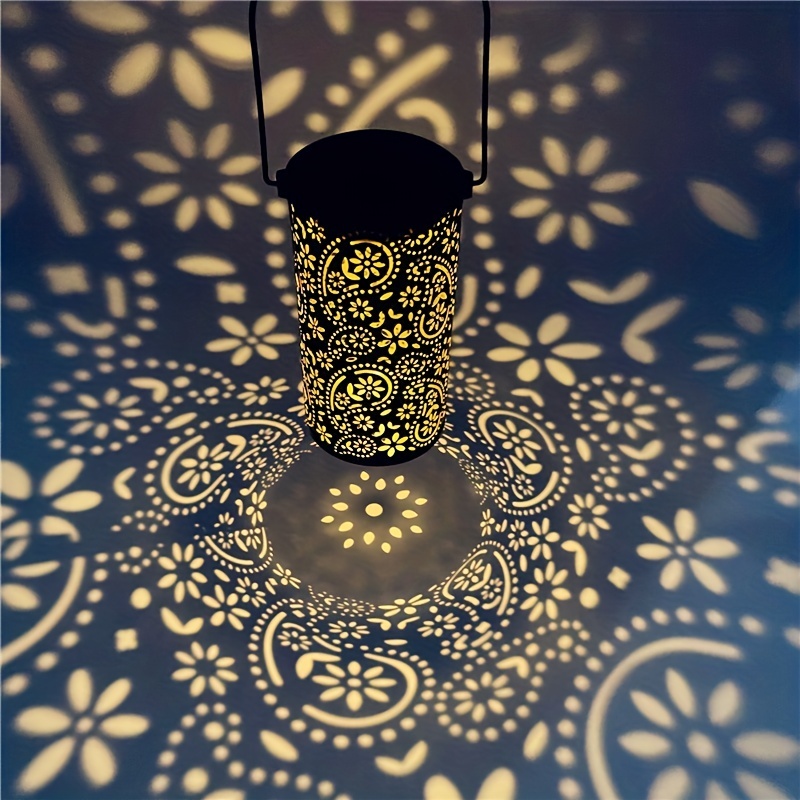 1pc Metal Crafts Iron Solar Light, Waterproof Hanging Lights For Garden Room Decoration