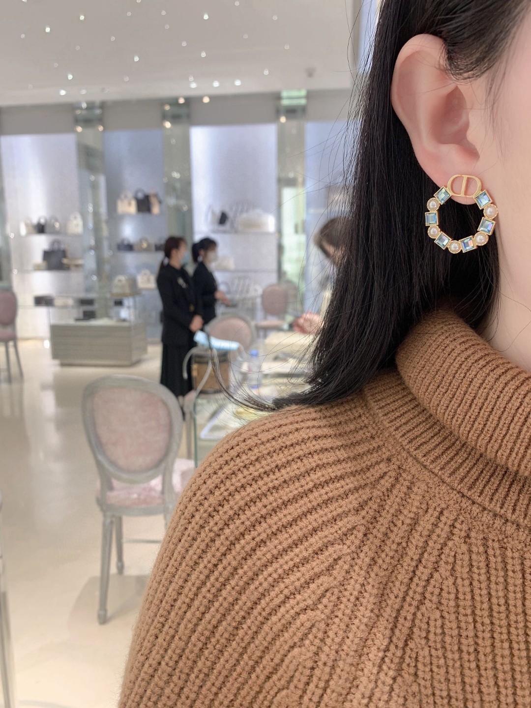 Dior Square Diamond Earrings
