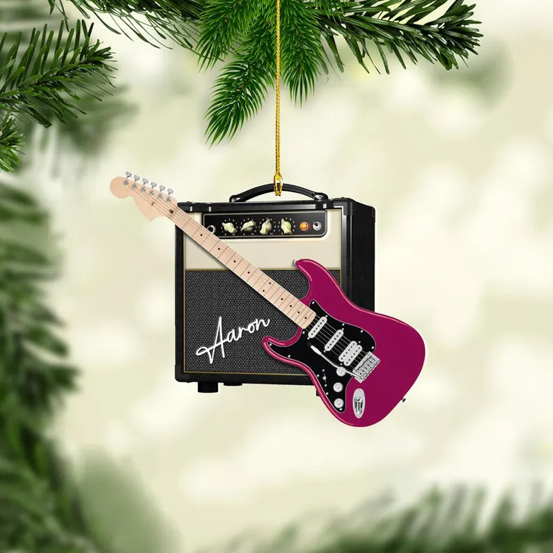 2024 Custom Name Guitar Christmas Decorations