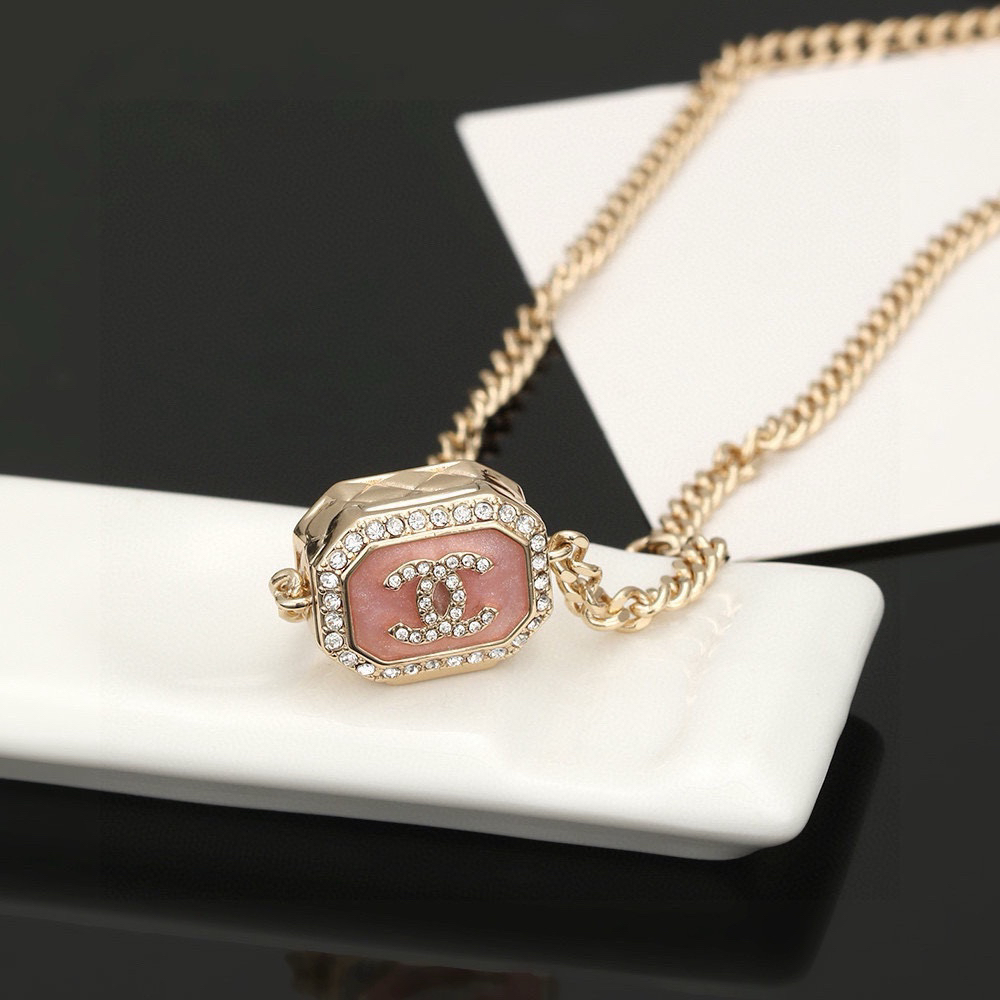 Chanel Pink Box Necklace