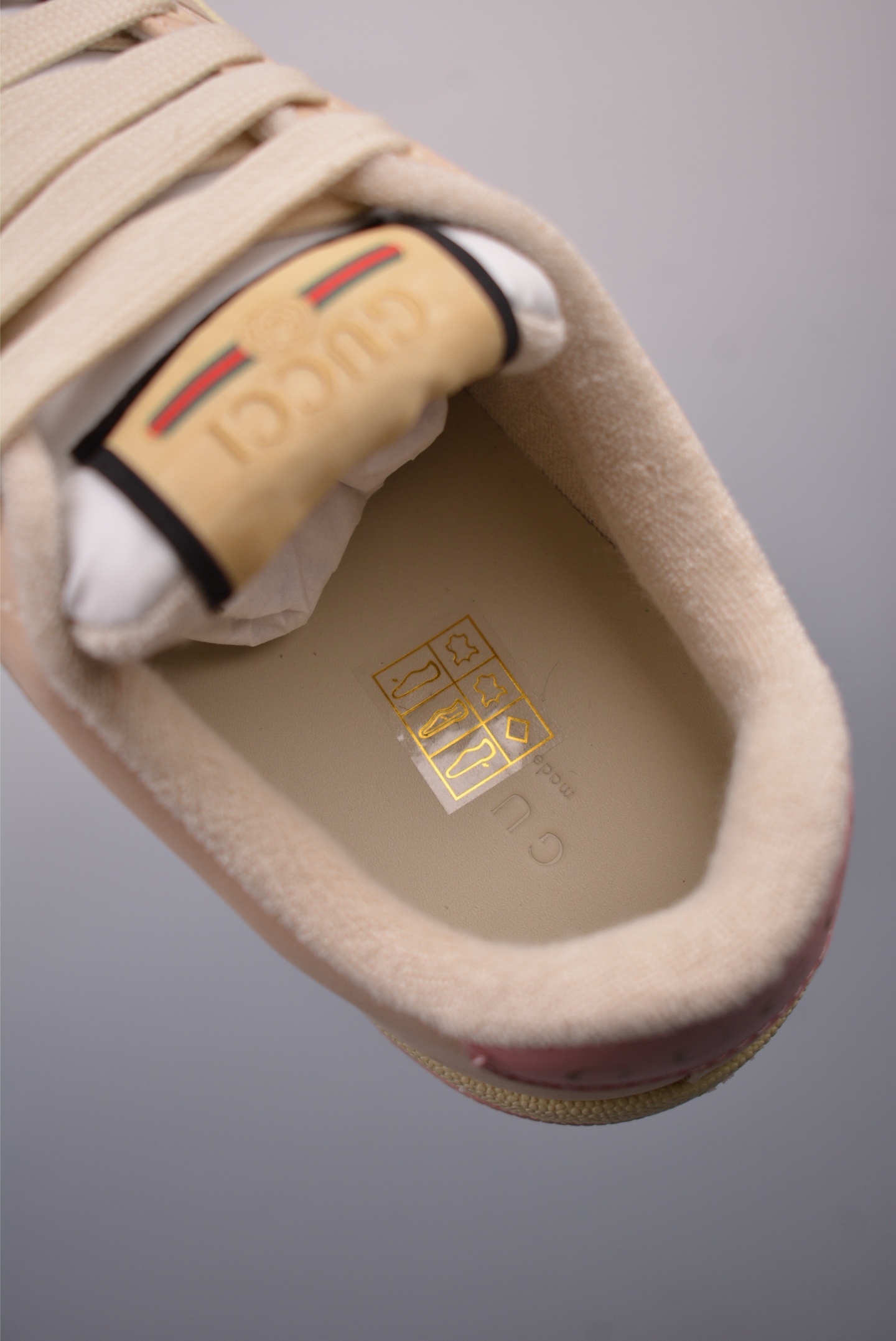 Gucci Screener GG Sneaker Low Beige Pink Green Diamond