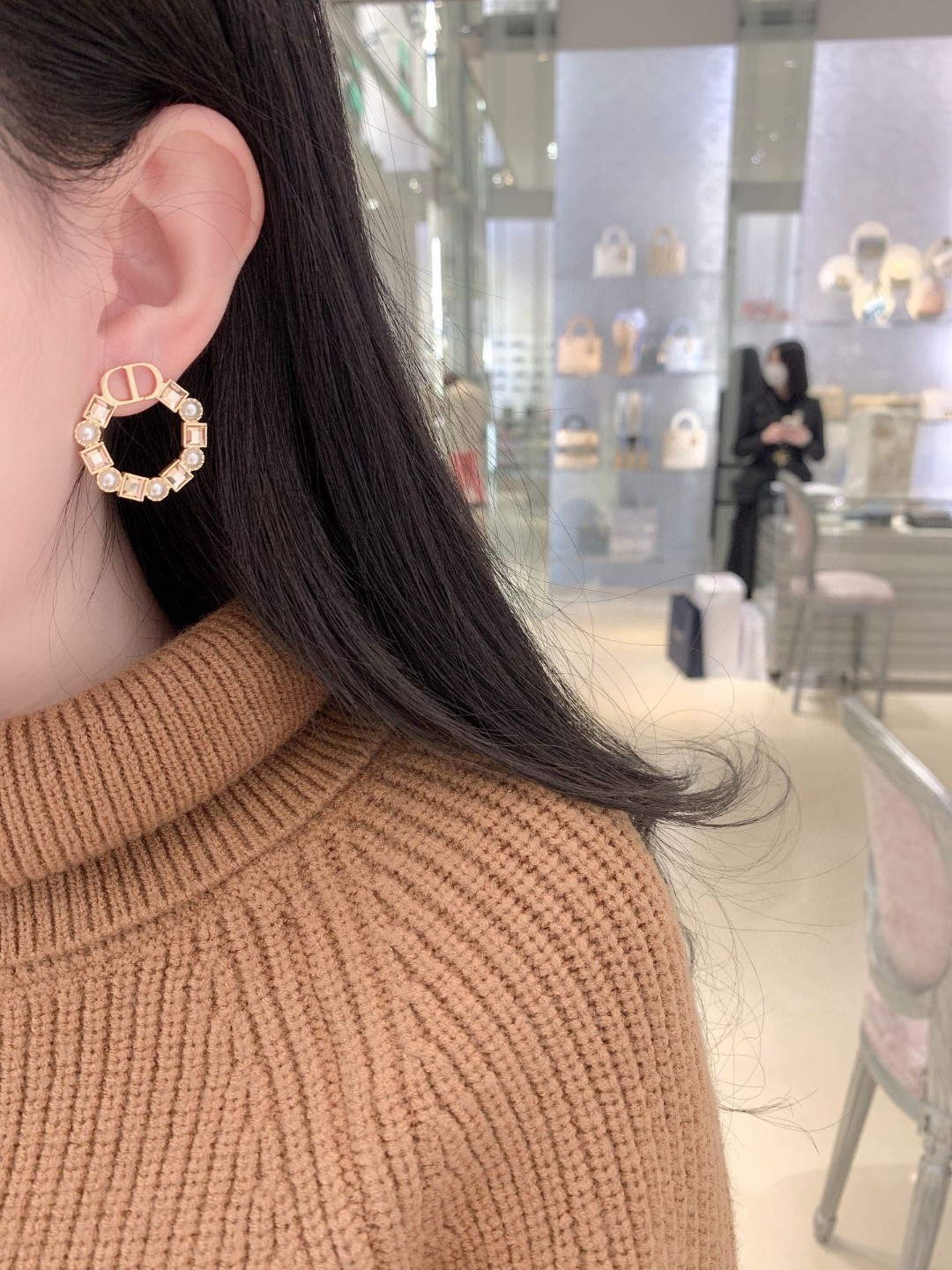 Dior Square Diamond Earrings