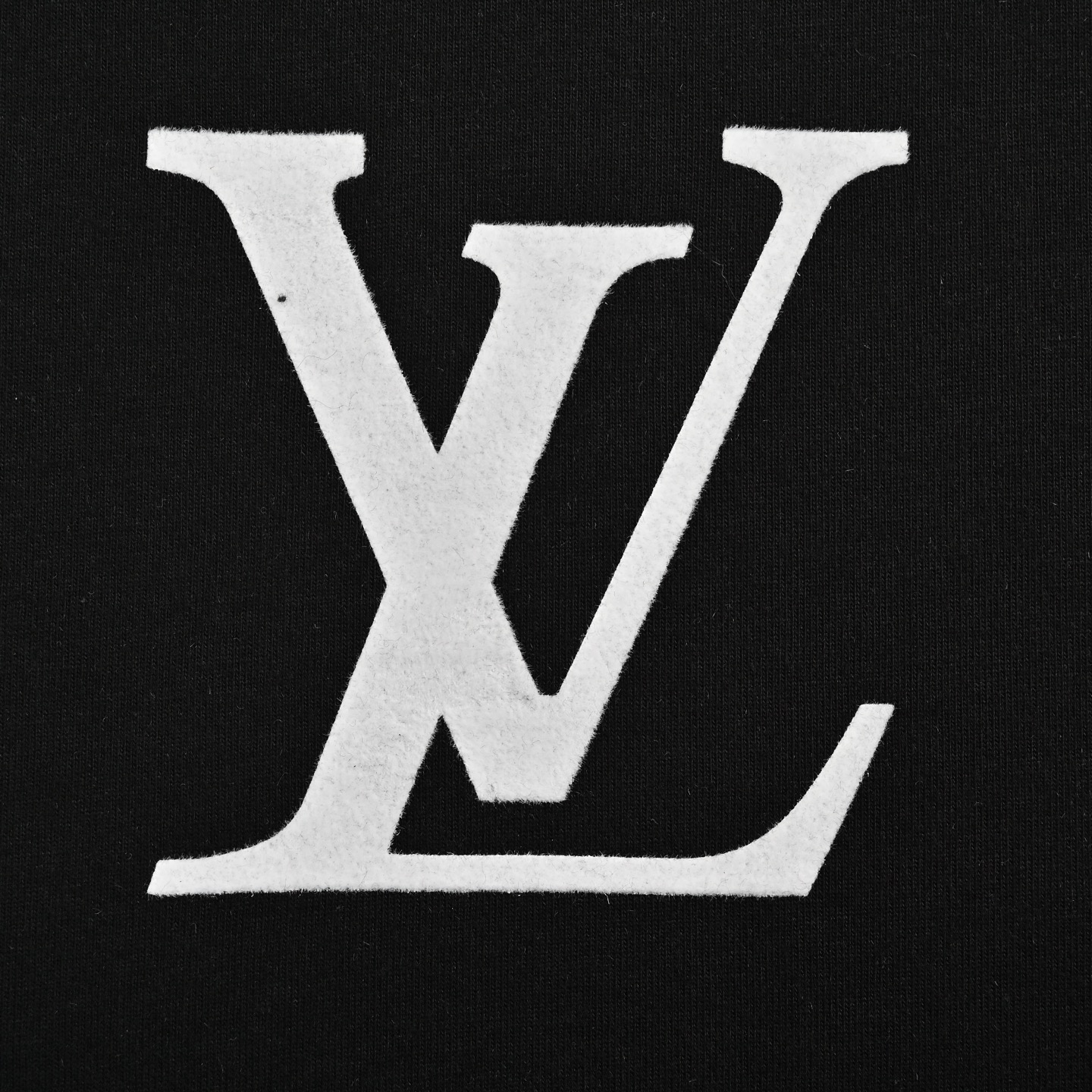 Louis Vuitton 25ss four-leaf clover rhinestone logo flocked short sleeve